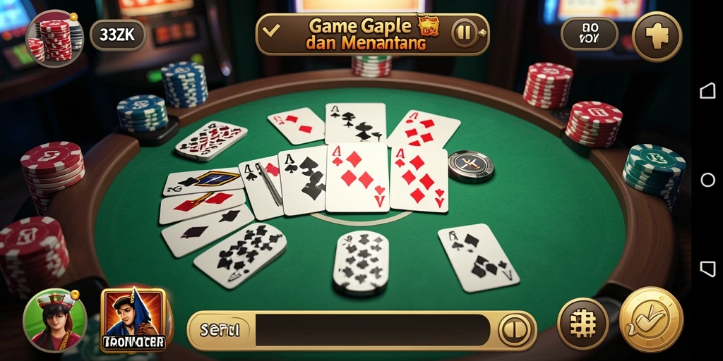 Screenshot gameplay Gaple yang seru dan interaktif di 33ZK.