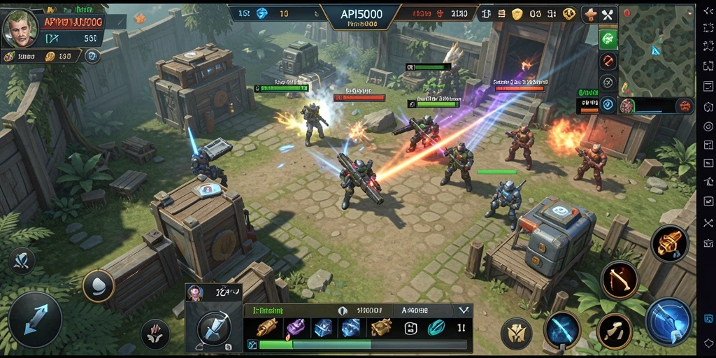 Tampilan gameplay seru dari API5000, menunjukkan aksi pertempuran strategi yang mendalam.