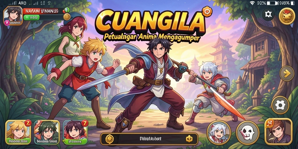 Tampilan gameplay CUANGILA dengan karakter anime yang mengagumkan.