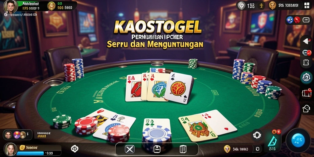 Screenshot KAOSTOGEL menampilkan aksi seru dalam permainan Poker.