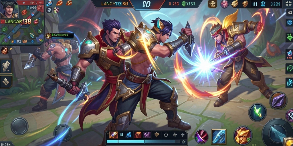 Screenshot gameplay seru dalam LANCAR138 yang menunjukkan pertarungan strategis.