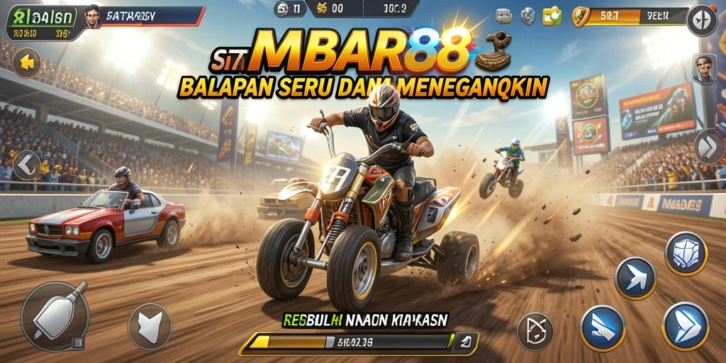 Tampilan gameplay balap seru di MABAR88 dengan kendaraan yang beragam.