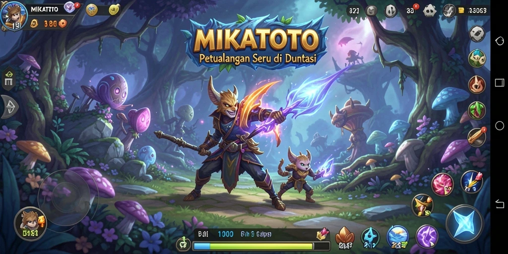 Tampilkan gameplay seru MIKATOTO saat menjelajahi dunia fantasi.
