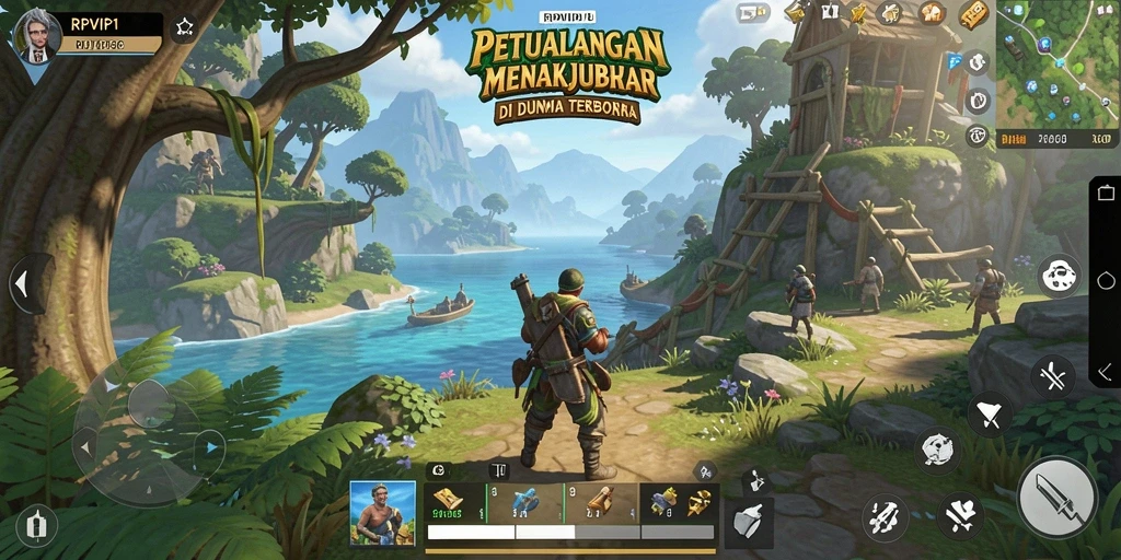 Tampilan gameplay menakjubkan dari RPVIP1 saat menjelajahi dunia petualangan.