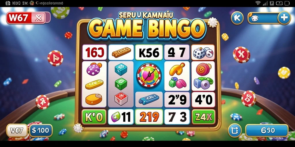 Tampilan gameplay menarik dari W67 dengan suasana Bingo yang ceria.